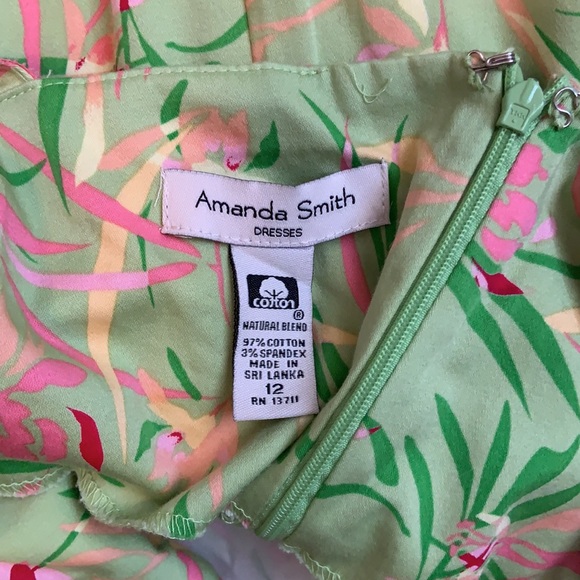 Light Green and Pink Floral Dress - Picture 4 of 4